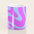 Modern Retro Liquid Swirl Fluid Abstract Pattern Bright Violet and Blue Coffee Mug Gallery Image 4