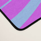 Modern Retro Liquid Swirl Fluid Abstract Pattern Bright Violet and Blue Desk Mat Gallery Image 4