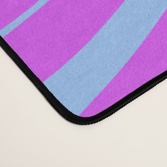 Modern Retro Liquid Swirl Fluid Abstract Pattern Bright Violet and Blue Desk Mat Gallery Image 4