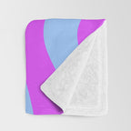 Modern Retro Liquid Swirl Fluid Abstract Pattern Bright Violet and Blue Throw Blanket Gallery Image 3
