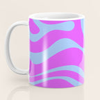 Modern Retro Liquid Swirl Fluid Abstract Pattern Bright Violet and Blue Coffee Mug Gallery Image 3