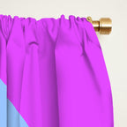 Modern Retro Liquid Swirl Fluid Abstract Pattern Bright Violet and Blue Window Curtain Gallery Image 2