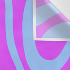 Modern Retro Liquid Swirl Fluid Abstract Pattern Bright Violet and Blue Wall Tapestry Gallery Image 3