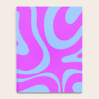 Modern Retro Liquid Swirl Fluid Abstract Pattern Bright Violet and Blue Notebook Gallery Image 4