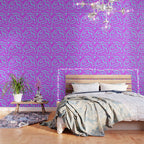 Modern Retro Liquid Swirl Fluid Abstract Pattern Bright Violet and Blue Wallpaper Gallery Image 3