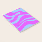 Modern Retro Liquid Swirl Fluid Abstract Pattern Bright Violet and Blue Notebook Gallery Image 3