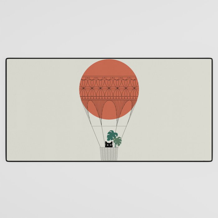 Cat Landscape 138: Hot Sun Balloon Desk Mat Gallery Image 3