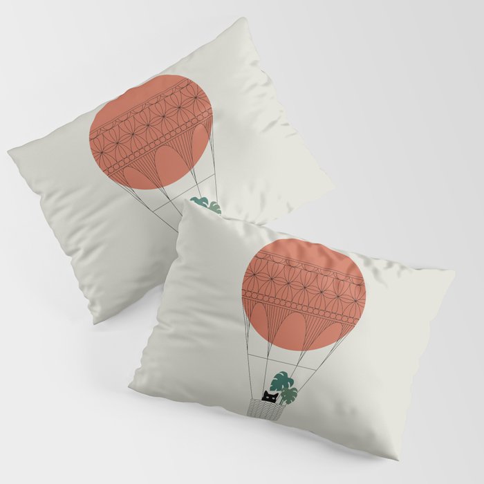 Cat Landscape 138: Hot Sun Balloon Pillow Sham Gallery Image 1