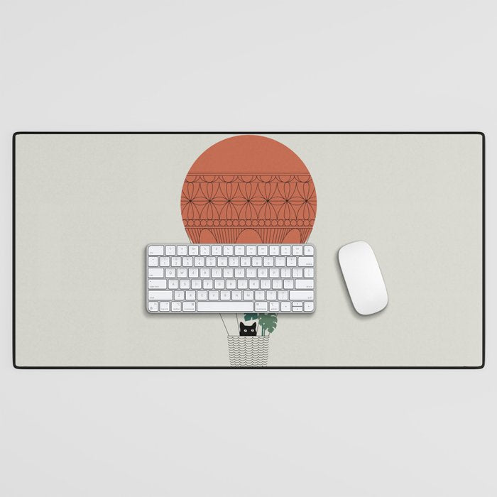 Cat Landscape 138: Hot Sun Balloon Desk Mat Gallery Image 1