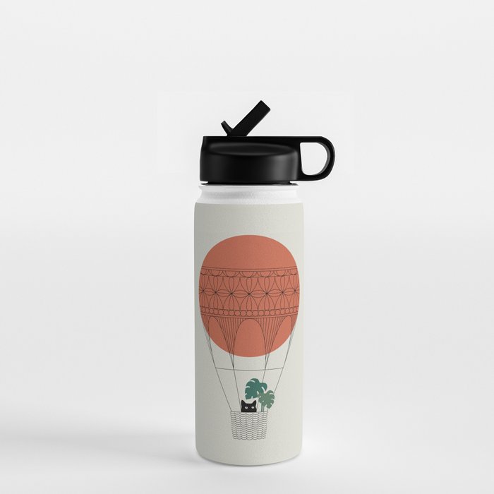 Cat Landscape 138: Hot Sun Balloon Water Bottle Gallery Image 1