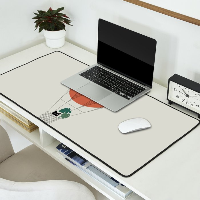Cat Landscape 138: Hot Sun Balloon Desk Mat Gallery Image 2