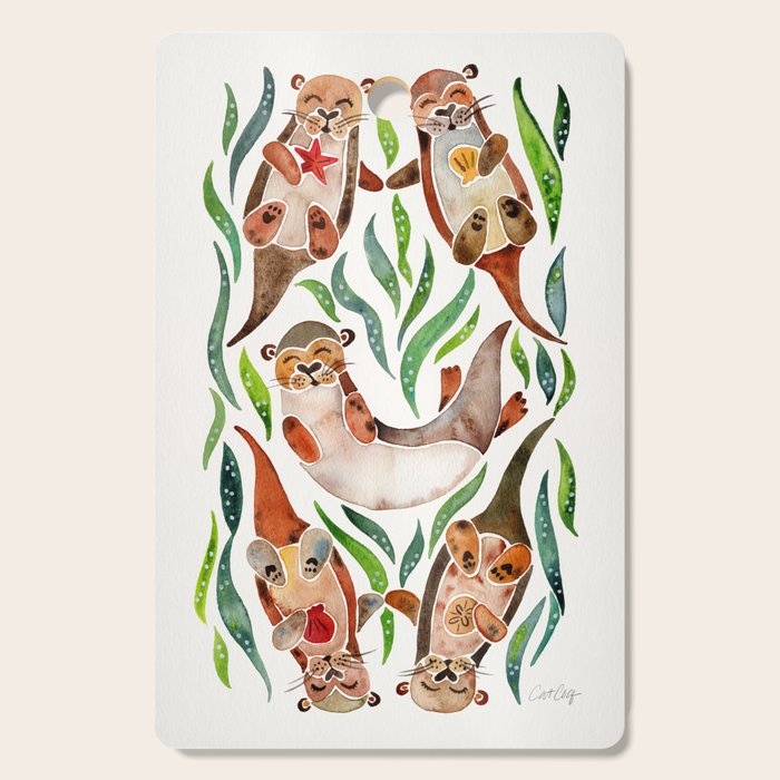 Five Otters - Green Seaweed Cutting Board Gallery Image 1