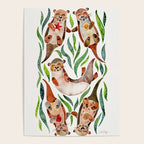 Five Otters - Green Seaweed Poster Gallery Image 4