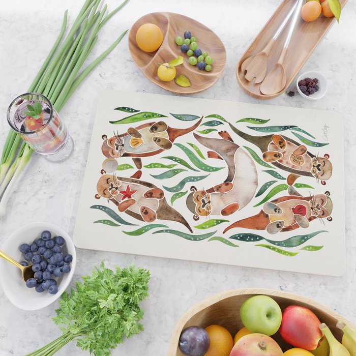 Five Otters - Green Seaweed Cutting Board Gallery Image 2