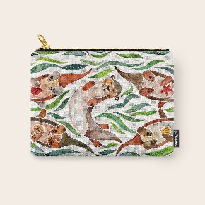 Five Otters - Green Seaweed Carry All Pouch Gallery Image 1