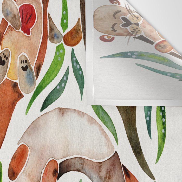Five Otters - Green Seaweed Wall Tapestry Gallery Image 3