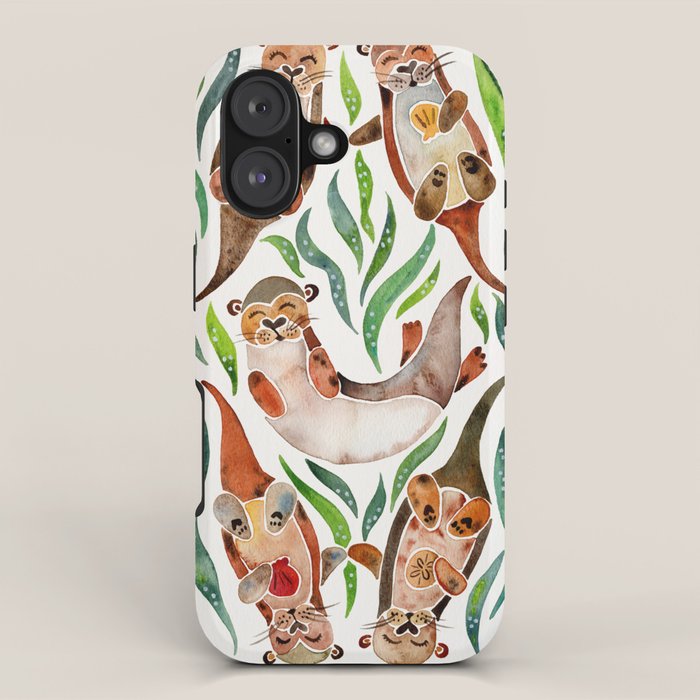 Five Otters - Green Seaweed iPhone Case Gallery Image 1