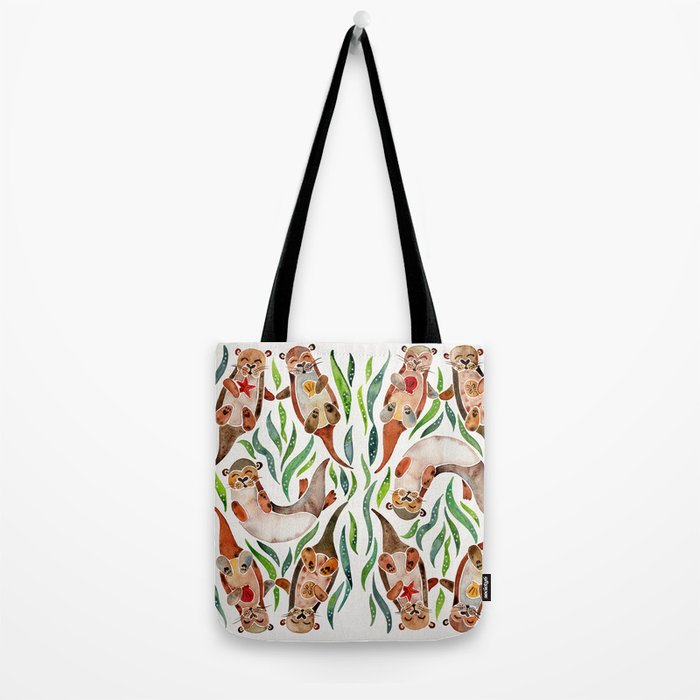 Five Otters - Green Seaweed Tote Bag Gallery Image 2