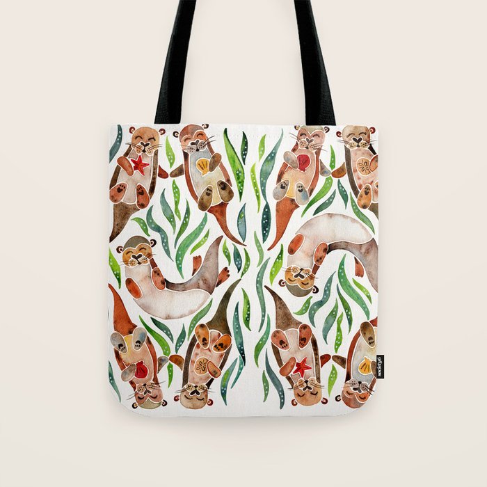 Five Otters - Green Seaweed Tote Bag Gallery Image 1