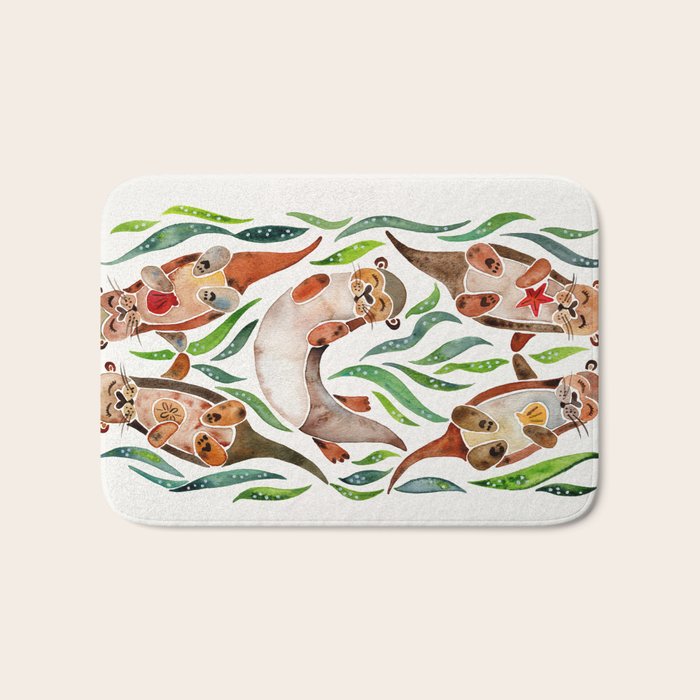 Five Otters - Green Seaweed Bath Mat Gallery Image 1