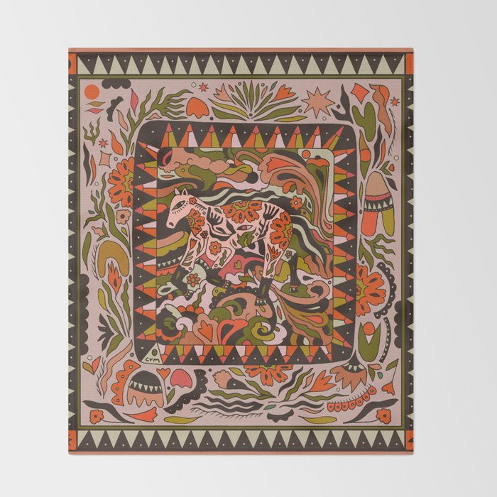 Horse Wild Throw Blanket Gallery Image 2