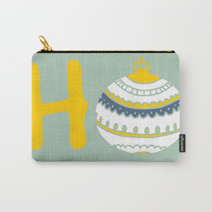 HoHoHo Cheerful little Christmas Illustration mint Carry All Pouch Gallery Image 1