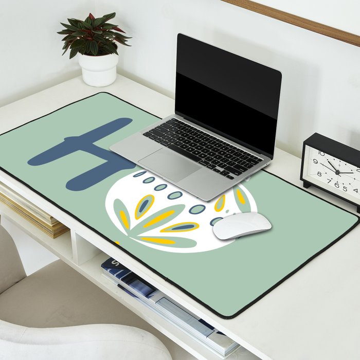 HoHoHo Cheerful little Christmas Illustration mint Desk Mat Gallery Image 2
