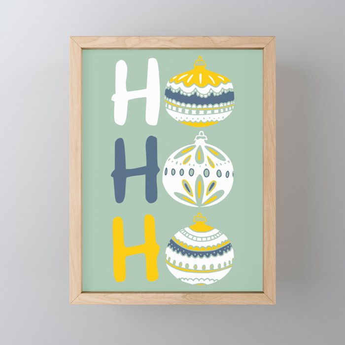 HoHoHo Cheerful little Christmas Illustration mint Mini Art Print Gallery Image 1