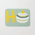 HoHoHo Cheerful little Christmas Illustration mint Bath Mat Gallery Image 1