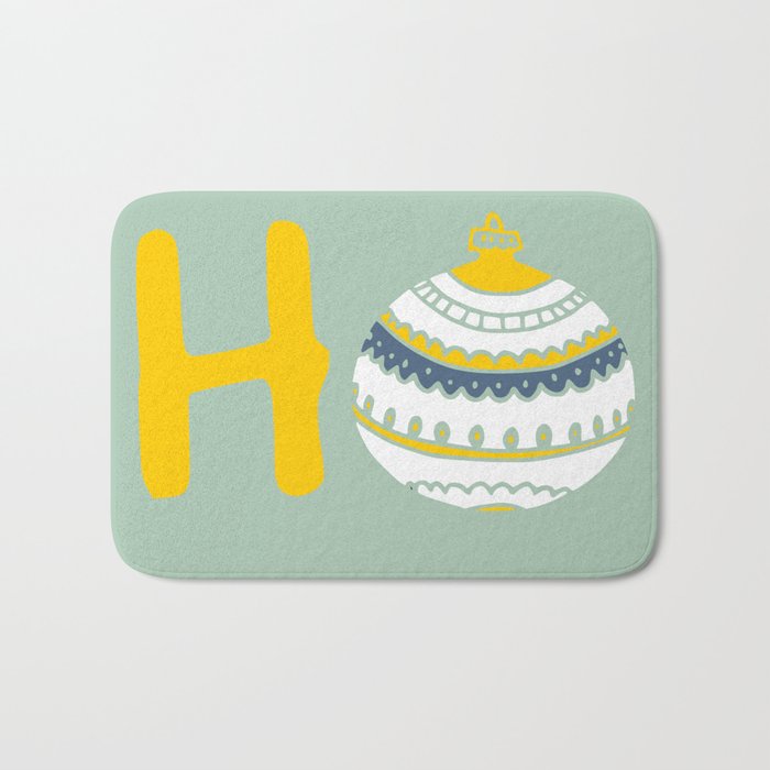 HoHoHo Cheerful little Christmas Illustration mint Bath Mat Gallery Image 1