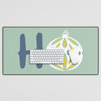 HoHoHo Cheerful little Christmas Illustration mint Desk Mat Gallery Image 1