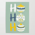 HoHoHo Cheerful little Christmas Illustration mint Poster Gallery Image 4