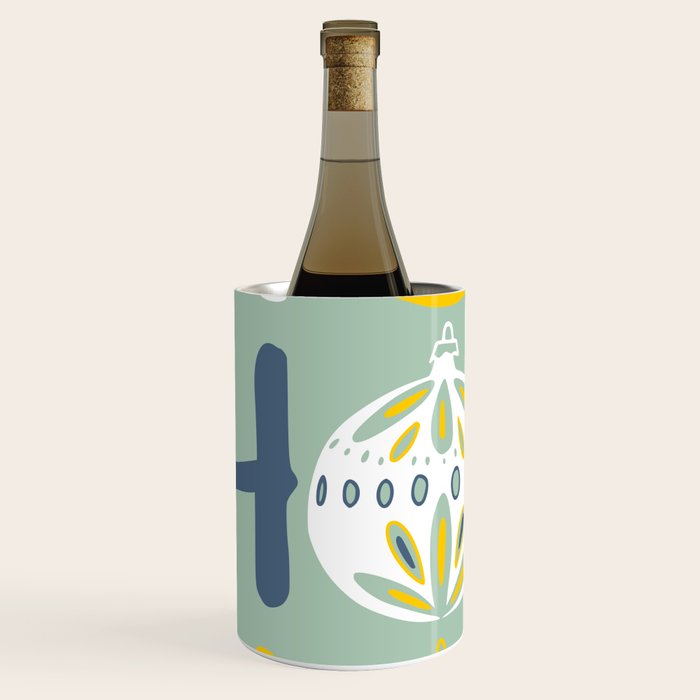 HoHoHo Cheerful little Christmas Illustration mint Wine Chiller Gallery Image 1