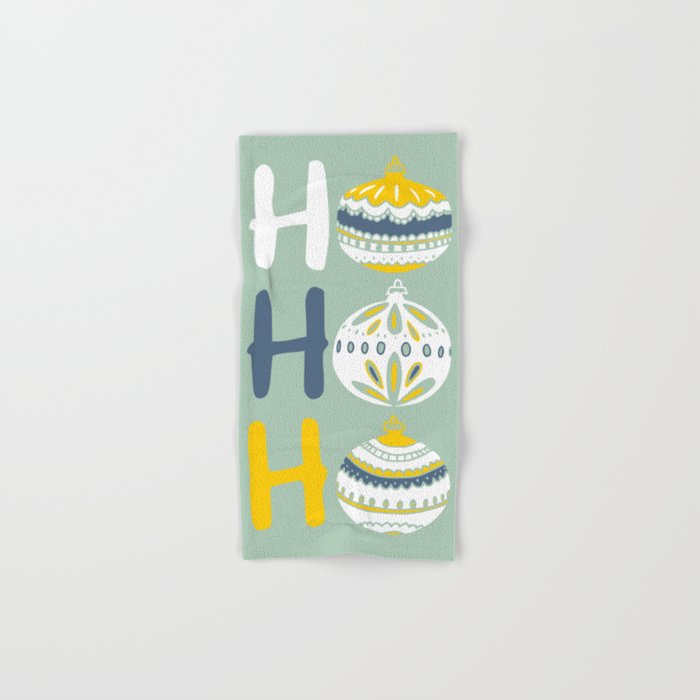 HoHoHo Cheerful little Christmas Illustration mint Bath Towel Gallery Image 1