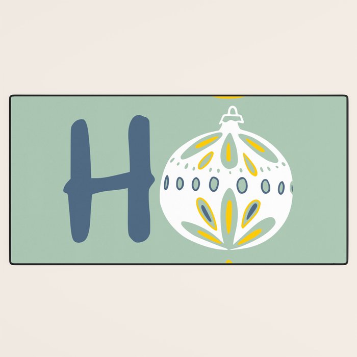 HoHoHo Cheerful little Christmas Illustration mint Desk Mat Gallery Image 3
