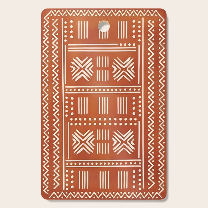 Geometric Tribal Pattern on Terracotta Cutting Board Gallery Image 1