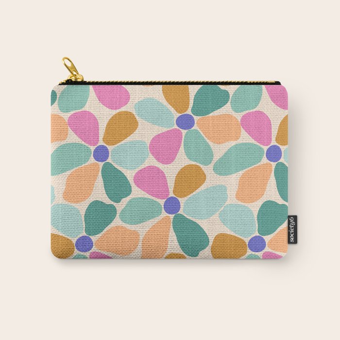 Jelly Bean Retro Flower Carry All Pouch Gallery Image 1