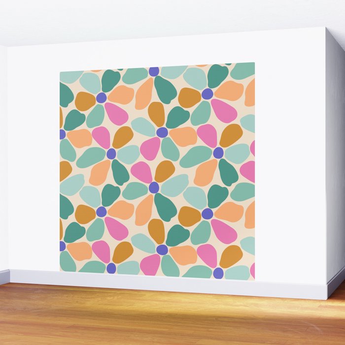 Jelly Bean Retro Flower Wall Mural Gallery Image 2
