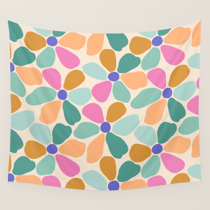 Jelly Bean Retro Flower Wall Tapestry Gallery Image 4