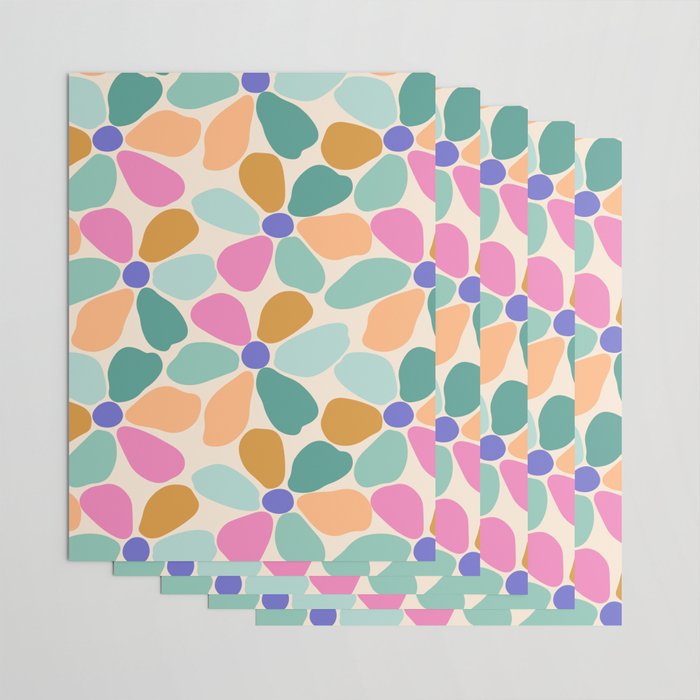 Jelly Bean Retro Flower Wrapping Paper Gallery Image 3