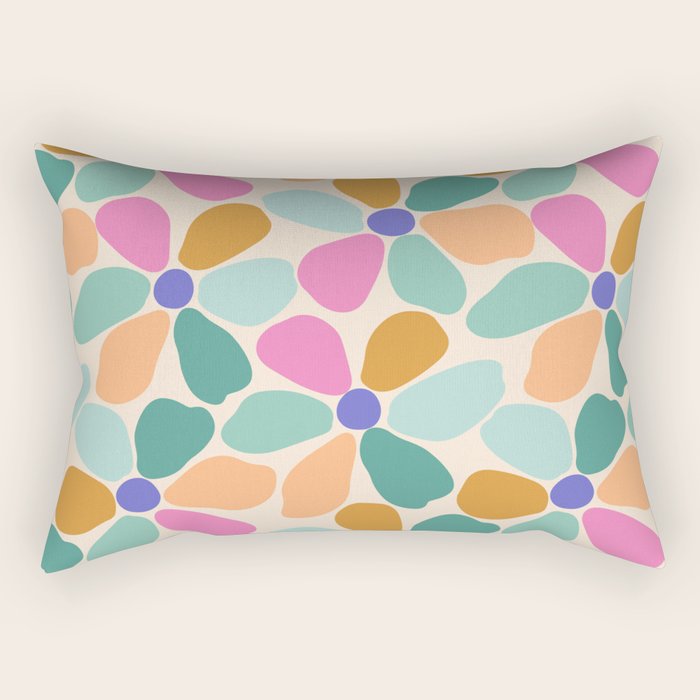 Jelly Bean Retro Flower Rectangular Pillow Gallery Image 1