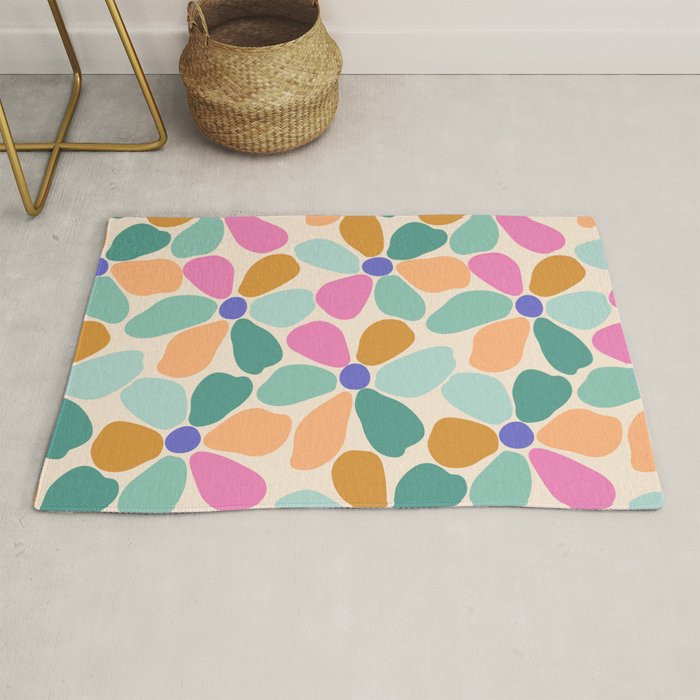 Jelly Bean Retro Flower Rug Gallery Image 1