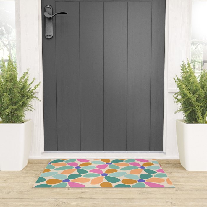 Jelly Bean Retro Flower Welcome Mat Gallery Image 3