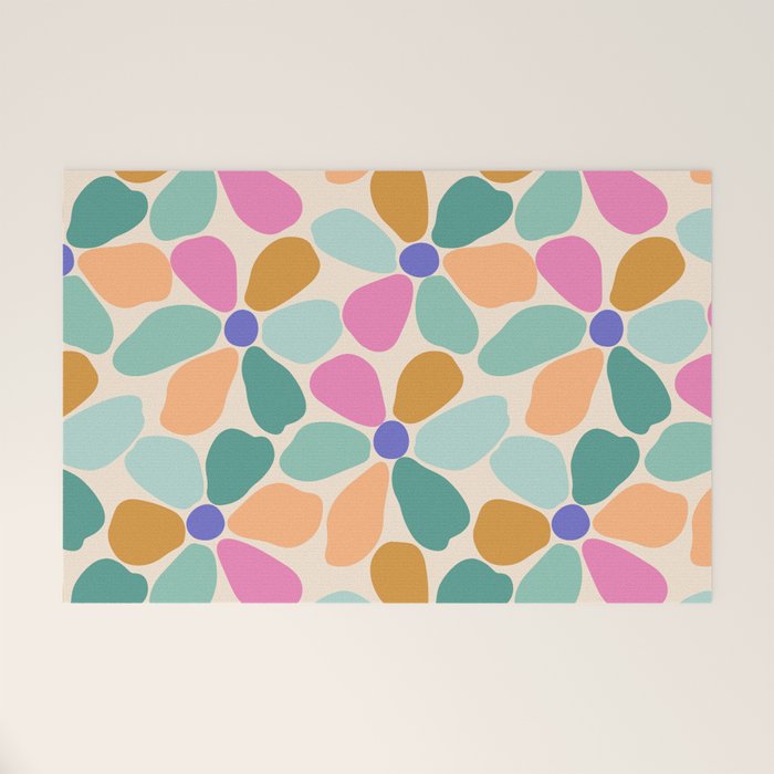 Jelly Bean Retro Flower Welcome Mat Gallery Image 1