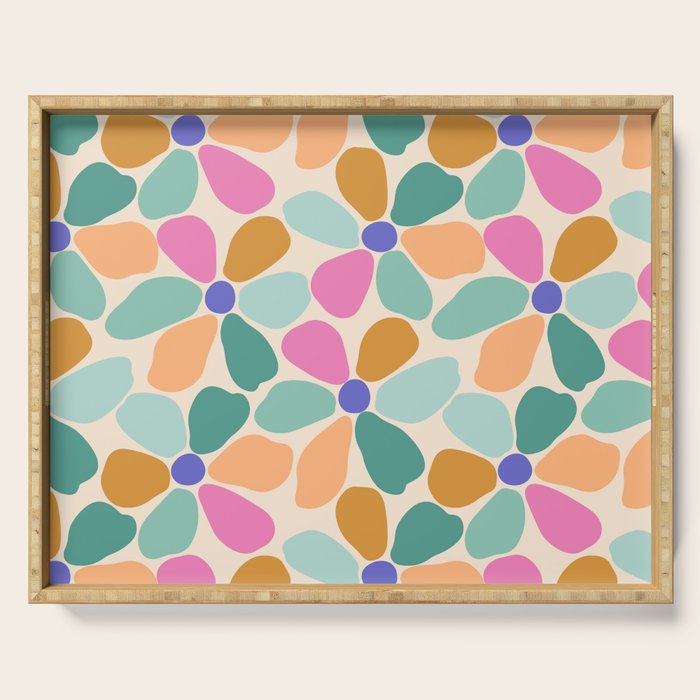 Jelly Bean Retro Flower Serving Tray Gallery Image 1