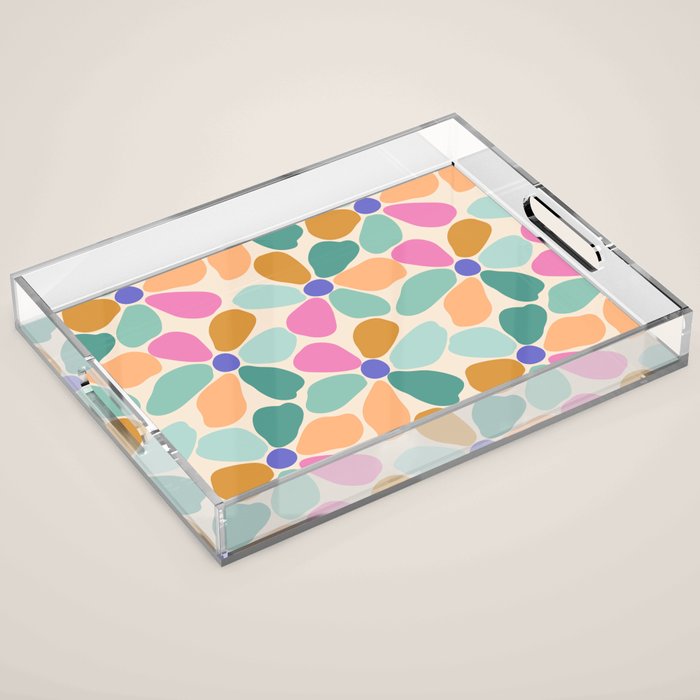 Jelly Bean Retro Flower Acrylic Tray Gallery Image 1