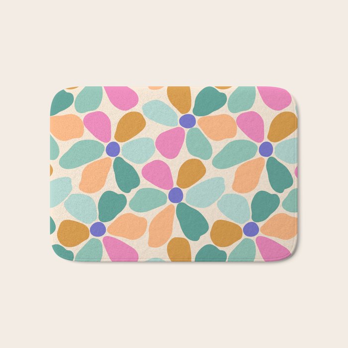 Jelly Bean Retro Flower Bath Mat Gallery Image 1
