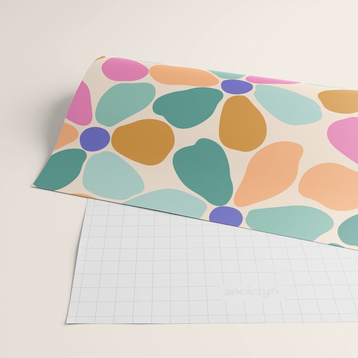Jelly Bean Retro Flower Wrapping Paper Gallery Image 2
