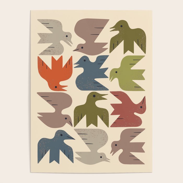 Midcentury Bird Grid Poster Gallery Image 4