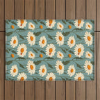 Charming Daisies with Ladybug Outdoor Rug Gallery Image 1